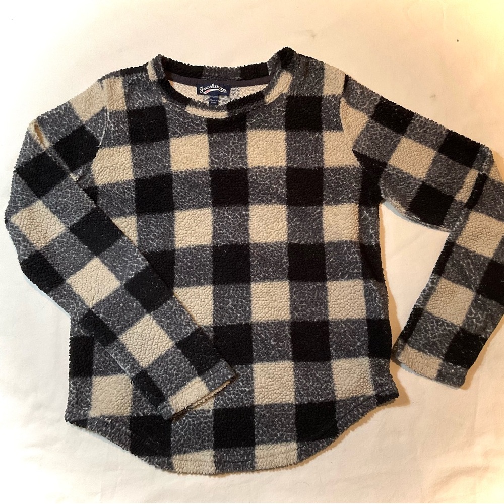 Freshman Kid’s Black and Cream Checkered Kids Sweater